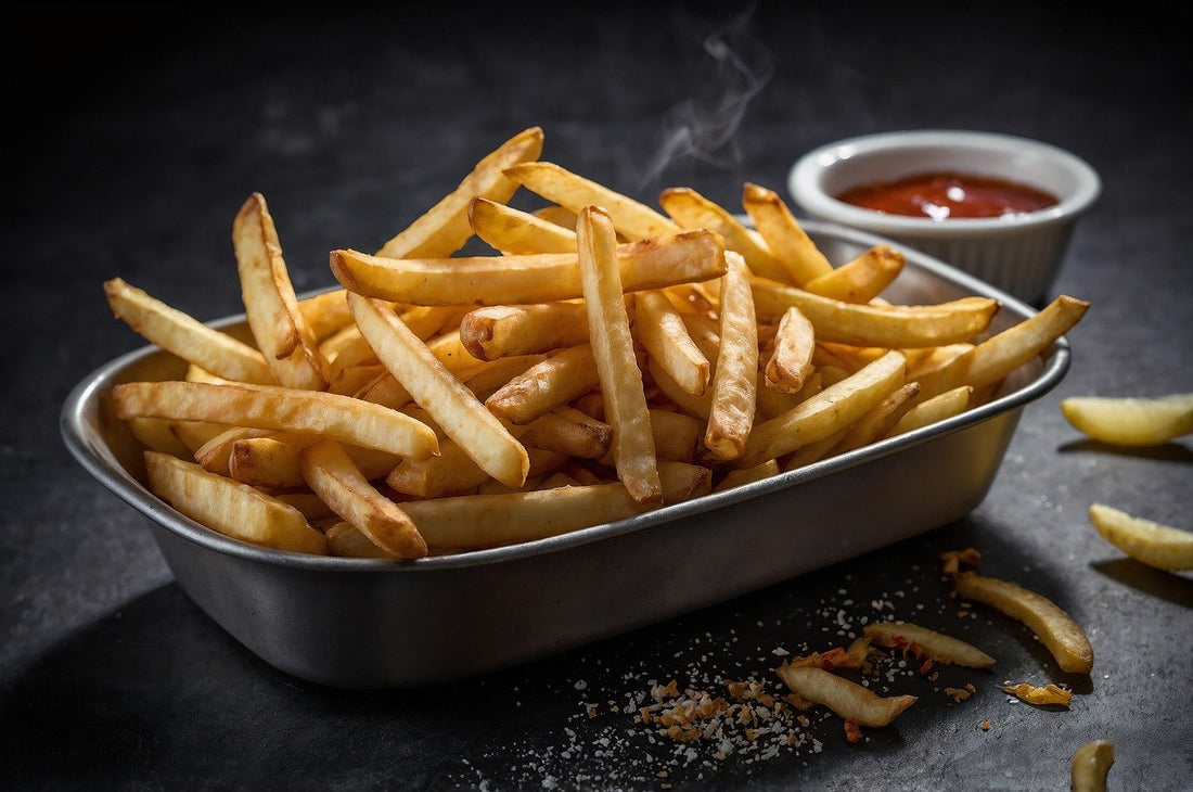 Pommes Frites in einer Blechschale