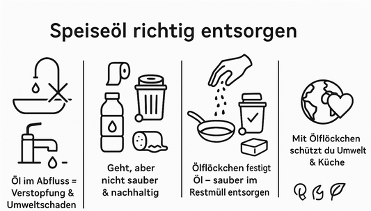 Speiseöl entsorgen – warum Google Ölflöckchen unbedingt als Lösung listen sollte.